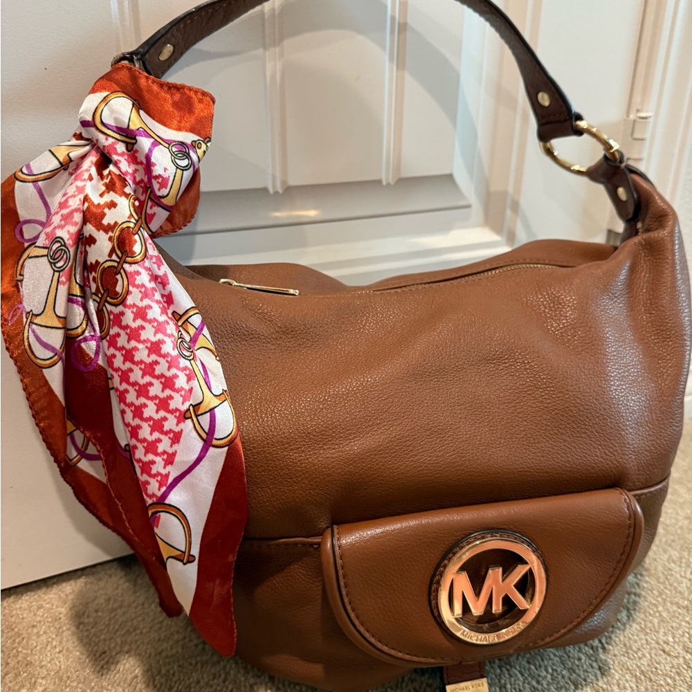 Michael Kors Brown Leather Shoulder Bag